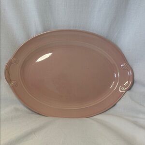 Vintage LuRay Pastels Sharon Pink Lu-Ray 9” Serving Platter - stunning piece!